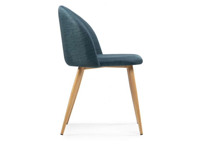 Стул на металлокаркасе Aldo blue / wood (50x50x77,5)