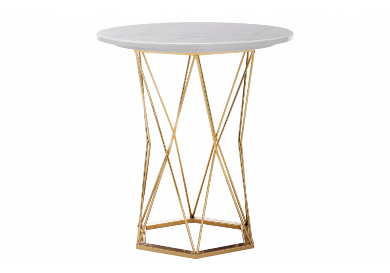 Стол деревянный Melan white / gold (60x70)