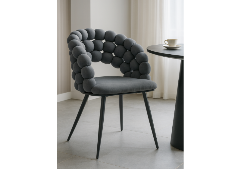 Стул на металлокаркасе Ball dark gray / black (61x60x81)