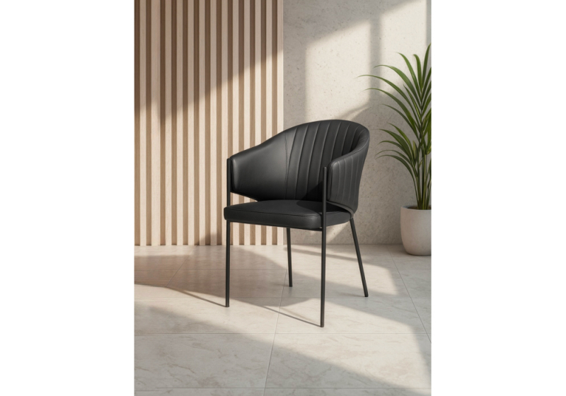 Стул на металлокаркасе Kortni dark grey / black (56x62x82)