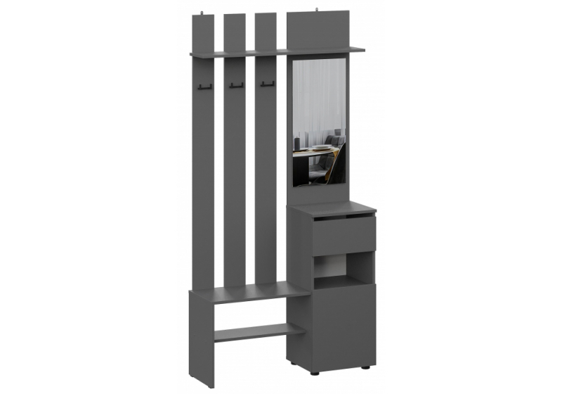 Прихожая Сибити графит серый (100,1x33x199,9). 