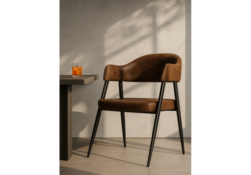 Стул на металлокаркасе Twin brown / black (53x54x79)