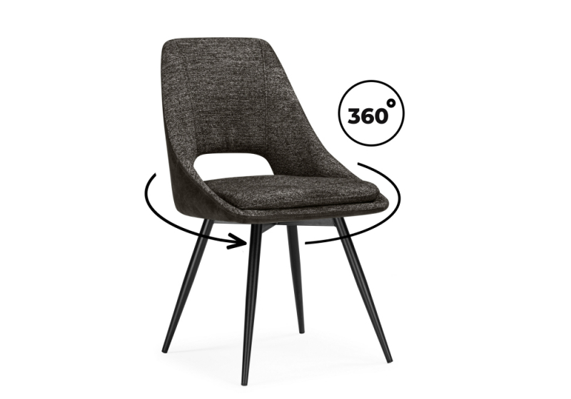 Стул на металлокаркасе Avianus вращающийся коричневый / черный (50x57x87). 