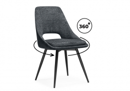 Стул на металлокаркасе Avianus вращающийся темно-серый / черный (50x57x87)