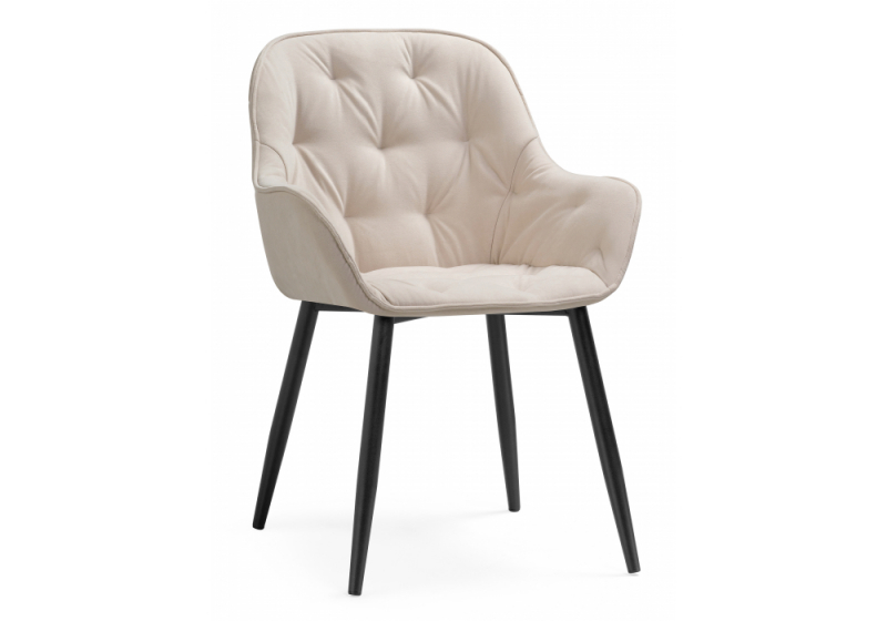 Стул на металлокаркасе Олму бежевый / черный (59x60x83). 