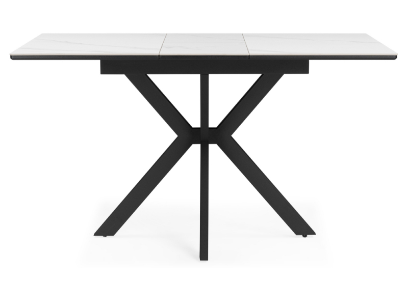 Керамический стол Гардинг 100(130)x70 белый мрамор / черный (70x76)