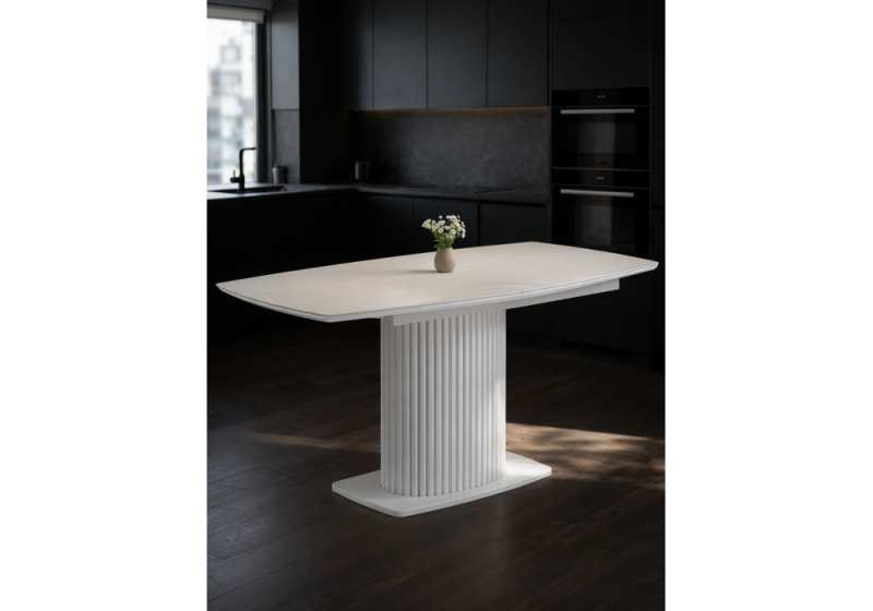 Керамический стол Фестер 140(180)х80 carmen light grey / белый (80x76)