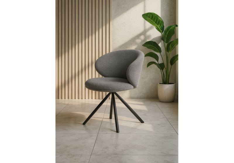 Стул на металлокаркасе Solomon крутящийся gray / black (67x67x80)