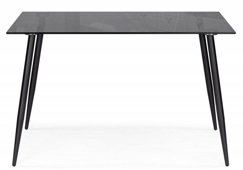 Стол стеклянный Smoke 120х80х75 clear gray / black (80x75)