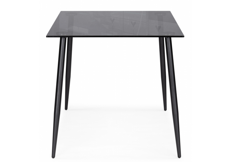 Стол стеклянный Smoke 120х80х75 clear gray / black (80x75)
