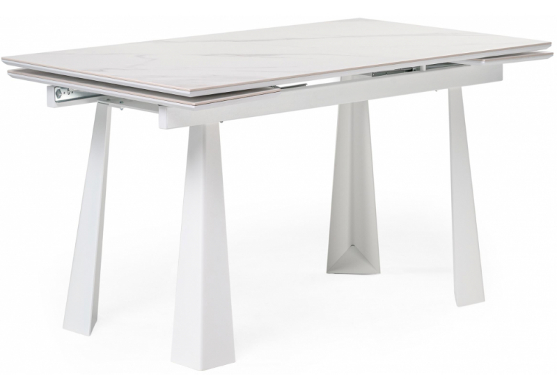 Обеденный стол Бэйнбрук 140х80х76 белый мрамор  / белый (80x76). 